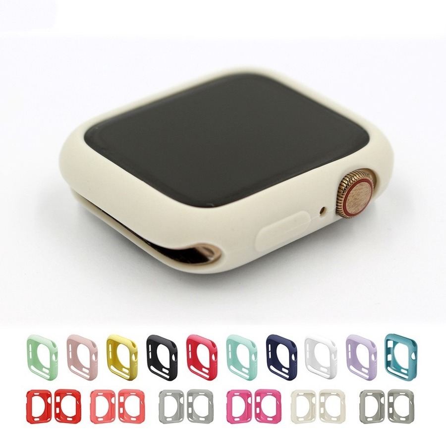 Ốp Bảo Vệ Bằng TPU Silicone Mềm Siêu Mỏng Có 9 Màu Kẹo Cho iWatch Series 6 5 4 3 2 1 38mm 42mm 44mm