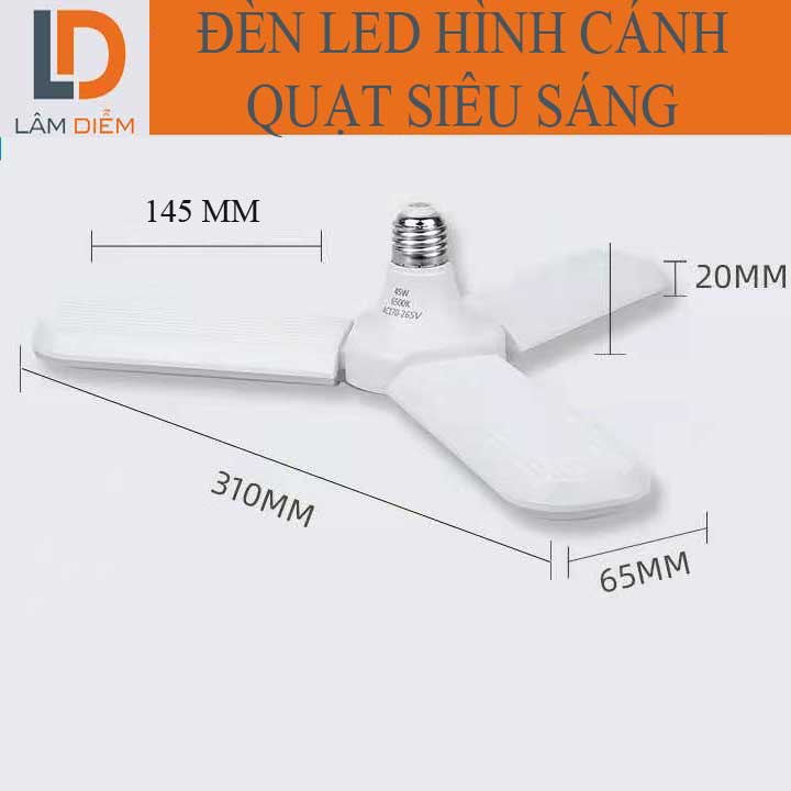 BÓNG ĐÈN LED TIẾT KIỆM ĐIỆN SIÊU SÁNG HÌNH CÁNH QUẠT 3 CÁNH | WebRaoVat - webraovat.net.vn