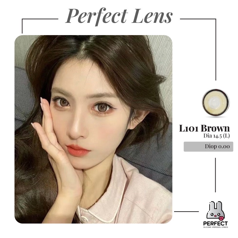 Lens Mắt , Kính Áp Tròng Không Độ , L101 BROWN , DIA 14.5 , Dành Cho Mắt Khô Yếu Giá Sale