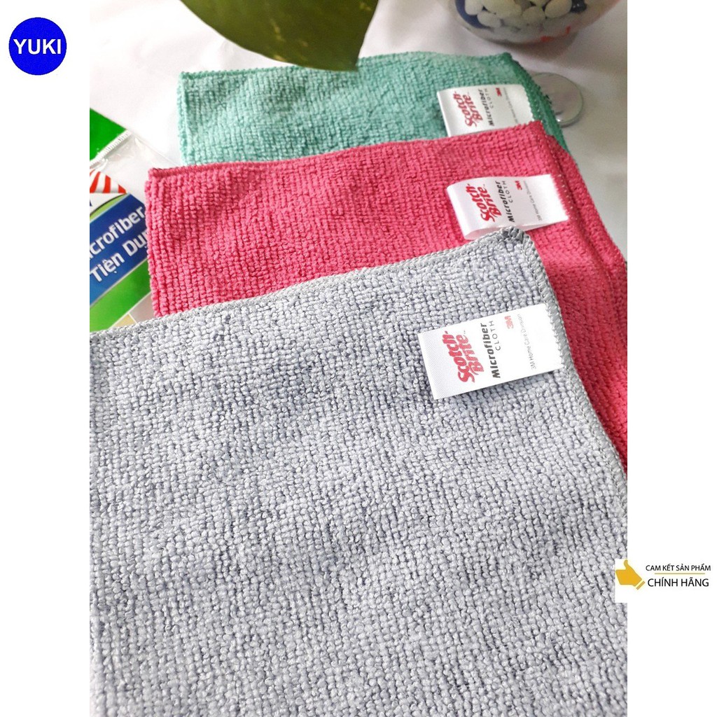 Combo 3 Gói 3 cái khăn Scotch Brite 3M Lau bếp microfiber Tiện Dụng YUKI MISE Phân Phối Chính Hãng💯