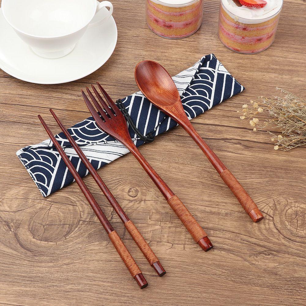 Bộ 3 Món Đũa Muỗng Nĩa Cán Dài Kèm Hộp Đựng Tiện Lợi Dành Cho Nhà Bếp