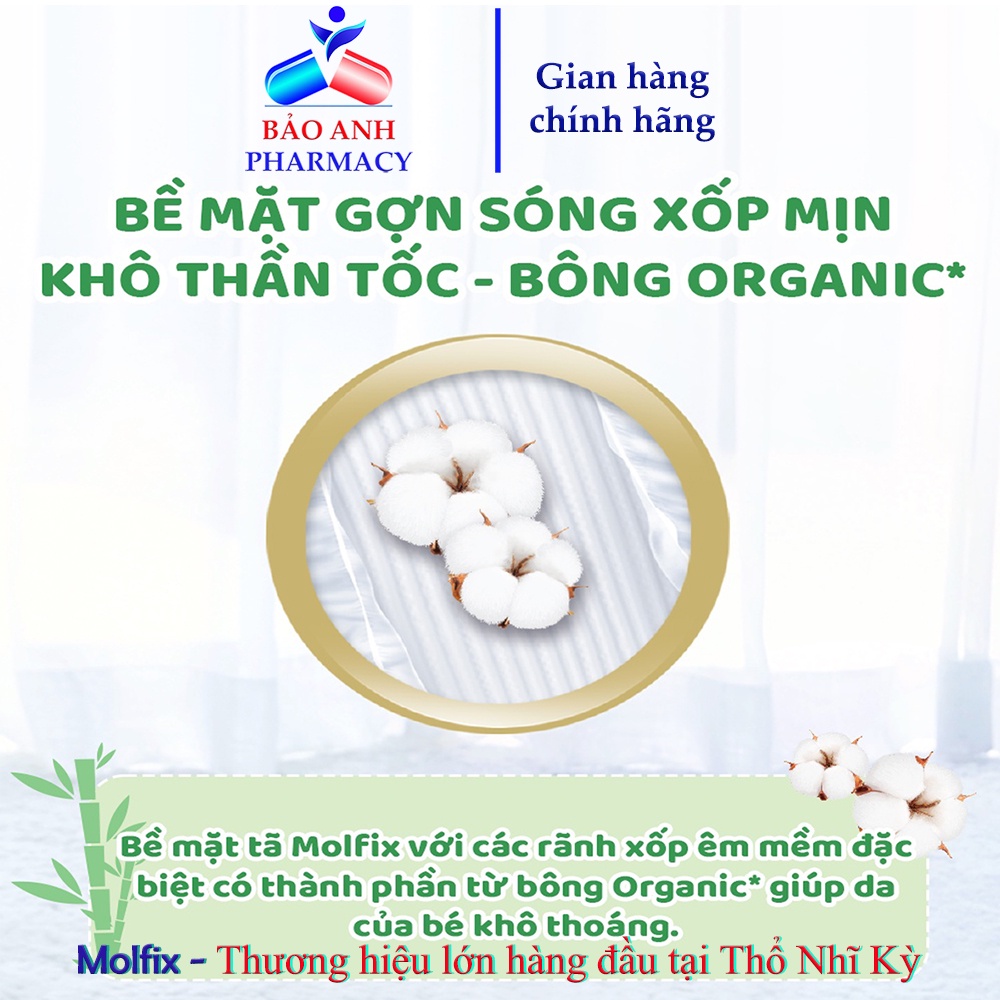 Tã/bỉm quần Molfix Thiên nhiên XL34 (+6 miếng)