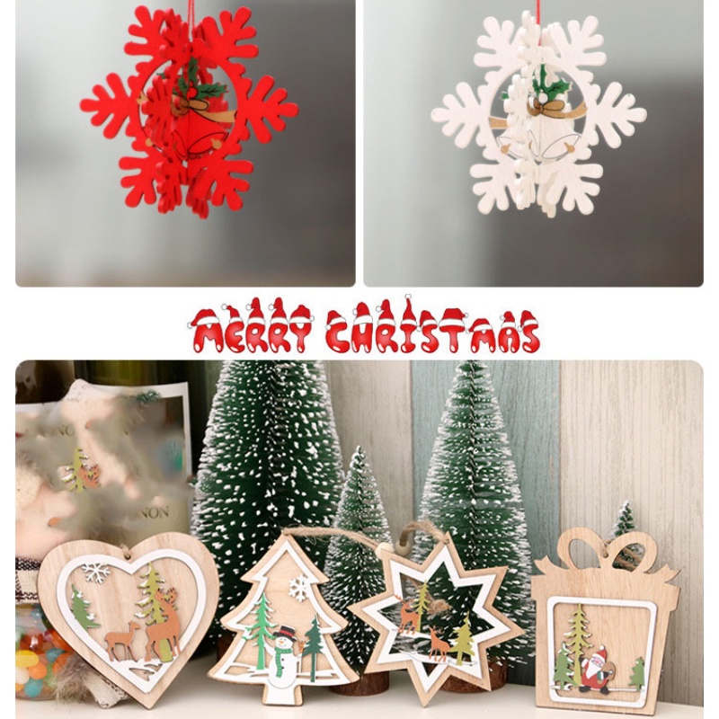 Mới Phụ Kiện Treo Trang Trí Giáng Sinh Bằng Gỗ Hình Ngôi Sao / Chuông