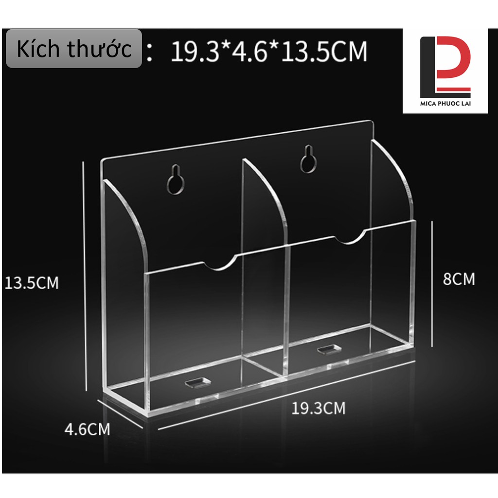 Kệ mica , giá đỡ lưu trữ sạc điện thoại, điều khiển từ xa treo tường