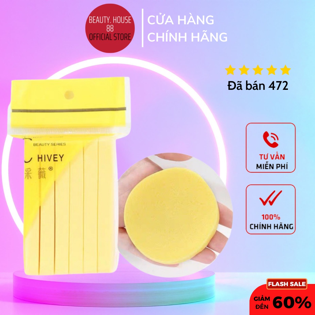 Bịch 12 miếng bọt biển rửa mặt Chivey CHUYÊN DÙNG TRONG SPA