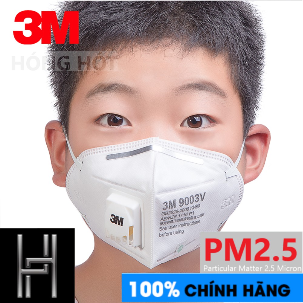 Hộp 10-25 Khẩu trang trẻ em 3M 9003V chính hãng - cho trẻ từ 6 tuổi