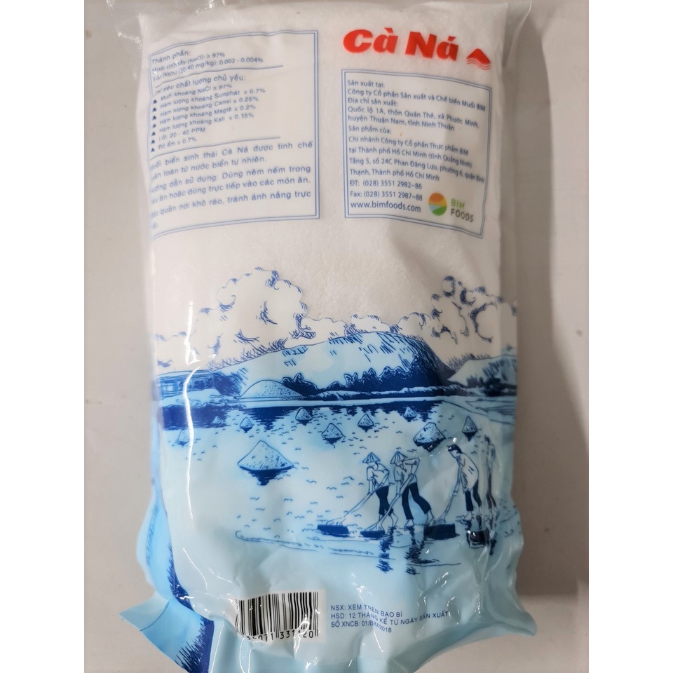 [Túi 1Kg] MUỐI BIỂN SINH THÁI I-ỐT [VN] CÀ NÁ Iodized Sea Salt (btn-hk)