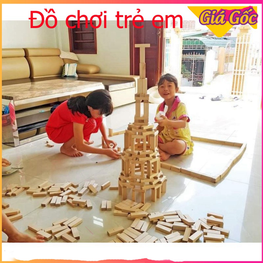 1Kg Đồ chơi xếp hình thanh gỗ lắp ráp mô hình rút gỗ Domino đồ chơi trí tuệ cho trẻ