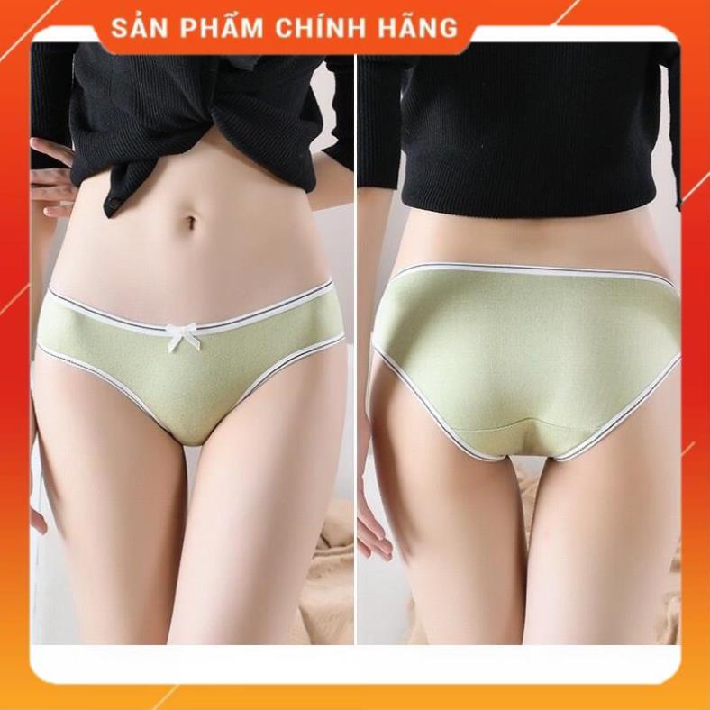 Quần Lót Nữ Cotton Kháng Khuẩn 100% Viền Nơ Giữ Xinh 032