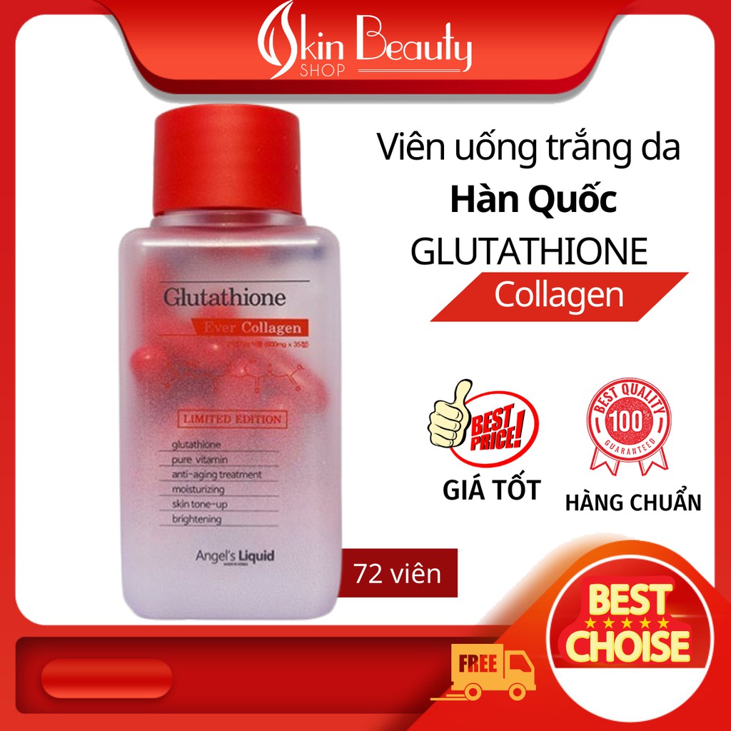 Viên uống trắng da Cấp nước Hàn Quốc Glutathione 7 day Angle’s Liquid Ever Collagen Lọ 35 viên, 72 viên