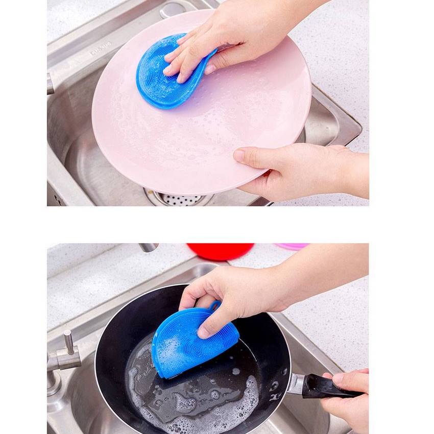 Miếng silicon mềm mại chà nồi chảo tiện lợi cho nhà bếp miếng rửa chén bát silicon siêu sạch DANA