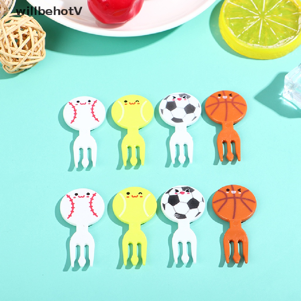 Set 8 Nĩa Ăn Trái Cây Hình Quả Bóng Đá Hoạt Hình Mini