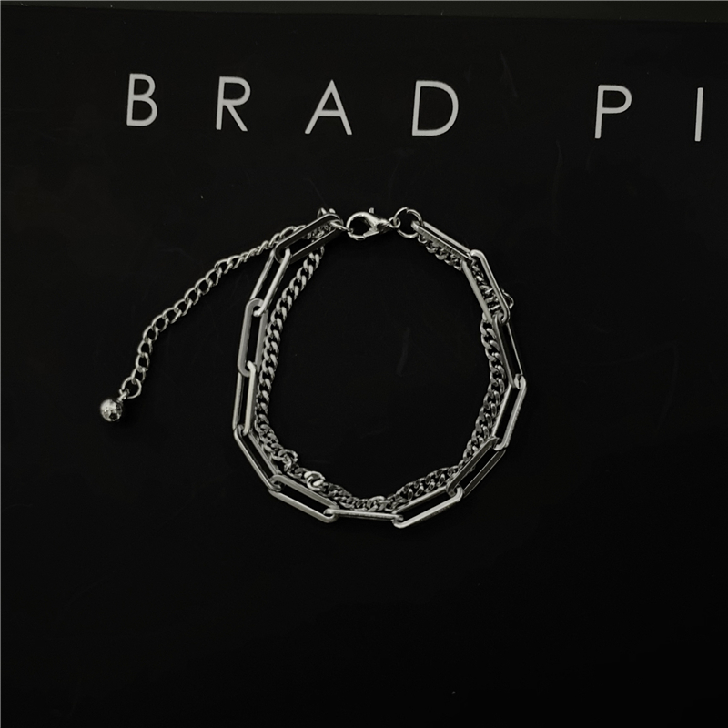 Vòng Tay Hai Lớp Bằng Kim Loại Phong Cách Hip Hop Thời Trang 22463