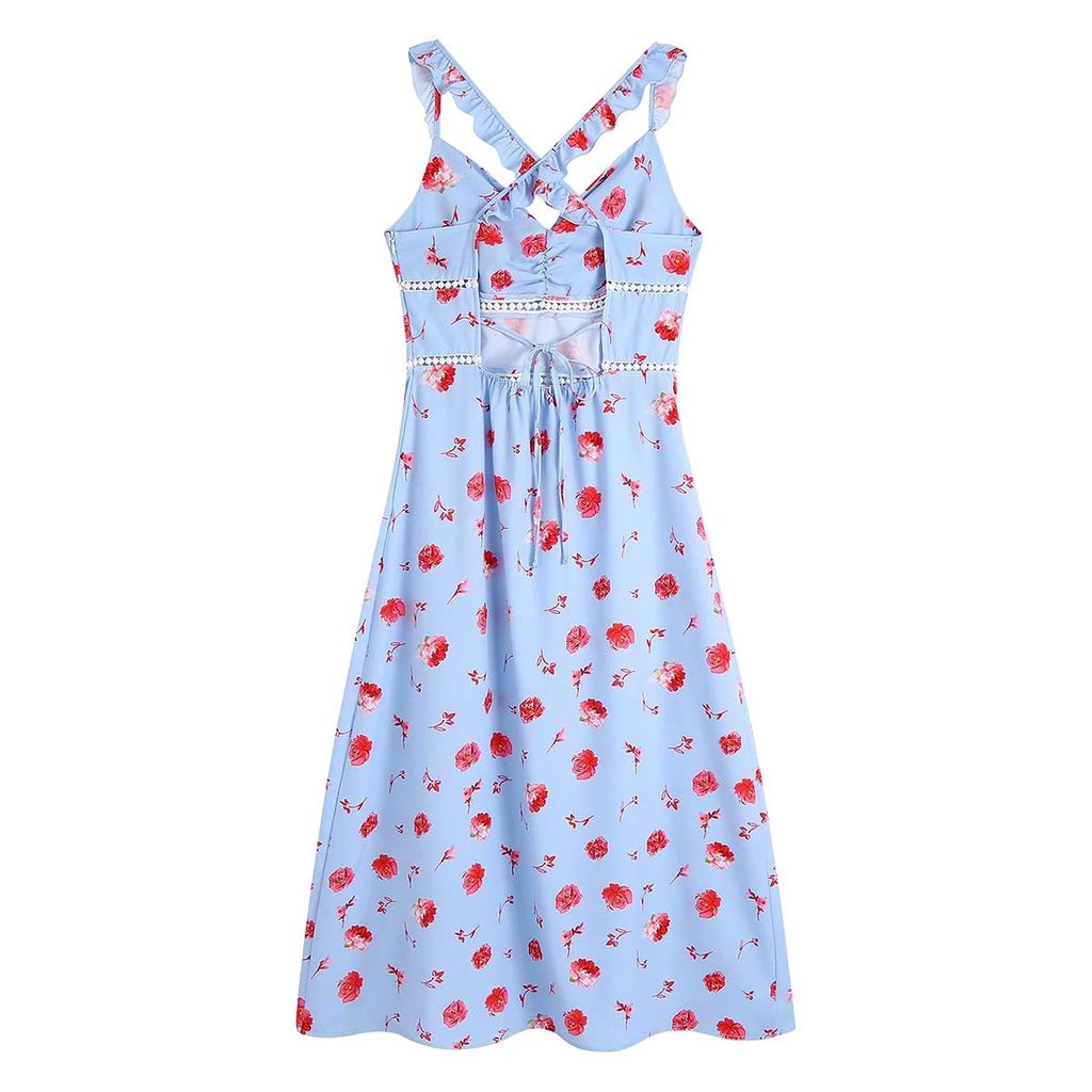 Đầm Zara 2 dây hoa tím DH34HDG42N8 Hot