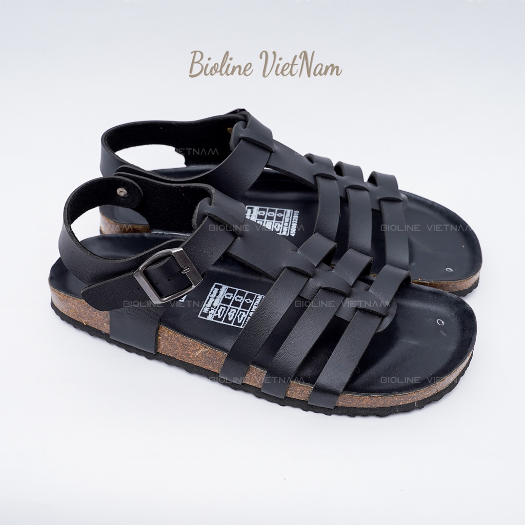 Dép_Sandal Đế trấu, Da bò thật nguyên tấm Chống Nước Mã DK12