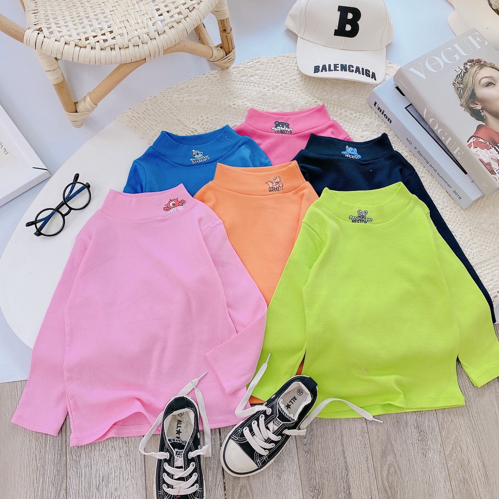 (8-18kg) Áo dài tay cho bé cao cổ giữ nhiệt hoạt hình QATE774 CHO BÉ - Áo thun bé trai và bé gái TB147