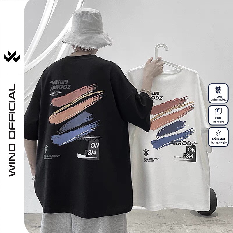 Áo thun Unisex WIND tay lỡ form rộng cotton B814 oversize thời trang nam nữ ulzzang