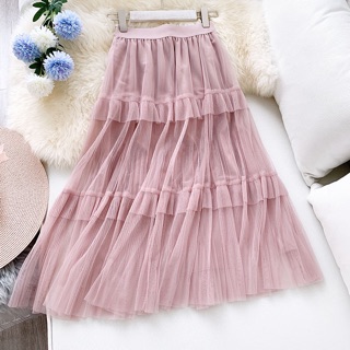 Chân váy lưới 2 tầng