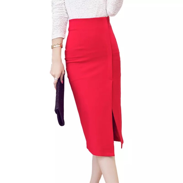 CHÂN VÁY BÚT CHÌ SẺ ĐÁP TRƯỚC có khóa kéo Thời Trang Nữ | BigBuy360 - bigbuy360.vn
