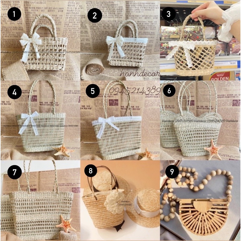 (Đẹp Xuất Sắc) Túi cói đi biển, Làn cói vintage thời trang du lịch xinh xắn | BigBuy360 - bigbuy360.vn