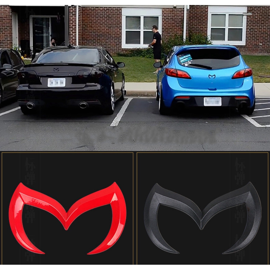 Miếng dán kim loại hình logo kiểu Người Dơi dành cho xe Mazda 3 5 6 CX3 CX5 CX7 CX9