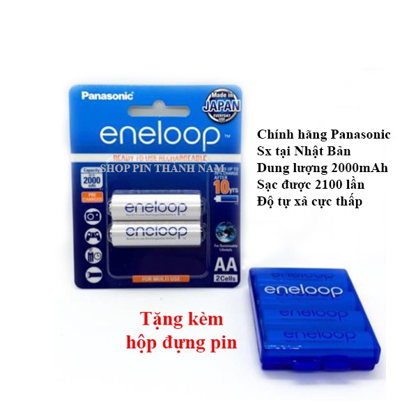 Pin sạc AA Panasonic Eneloop 2000mAh vỉ 2 viên BK-3MCCE/2BV