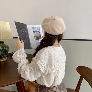 ORDER Áo sơ mi phối ren cổ sen