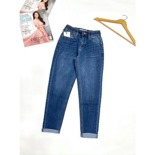 Quần jeans lưng thun dây kéo co giãn xuất khẩu