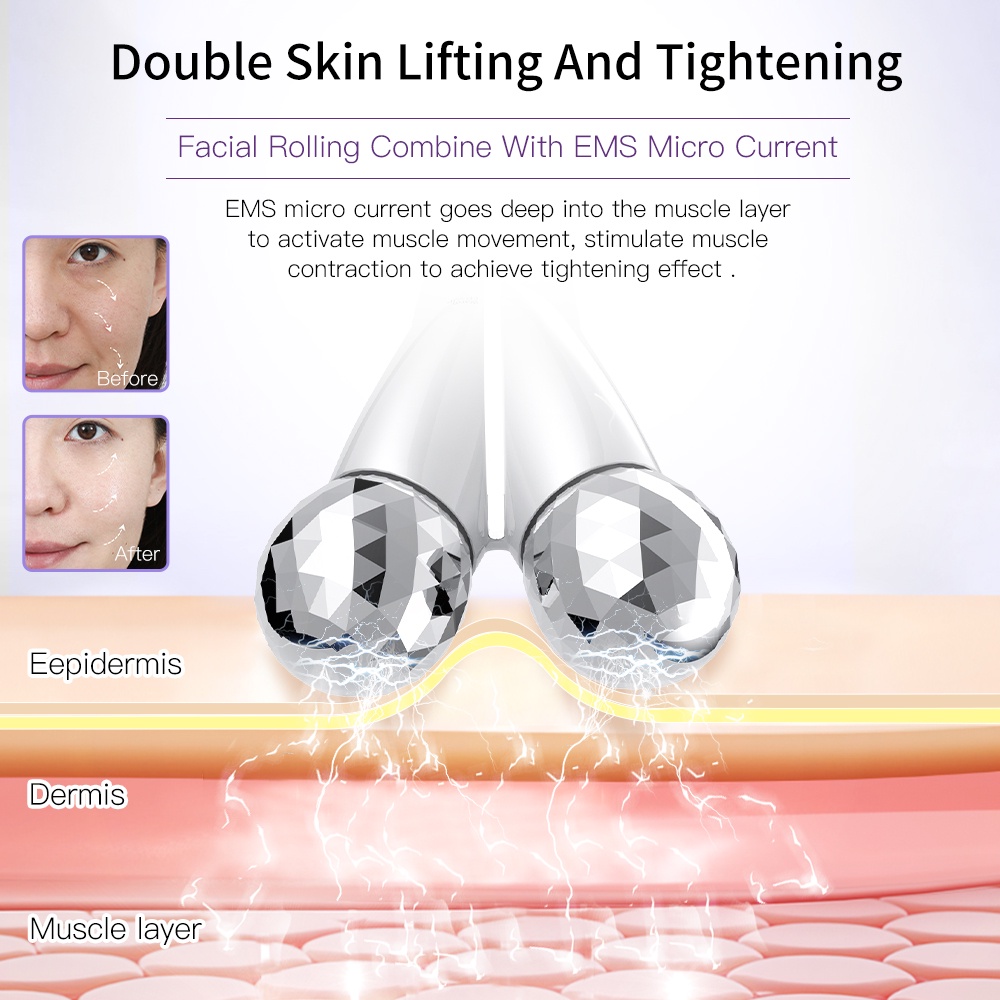 Cây lăn mát xa mặt ANLAN EMS tạo cằm chữ V thon gọn