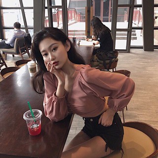 Áo Kiểu Voan Cổ V Dún Ngực☀️