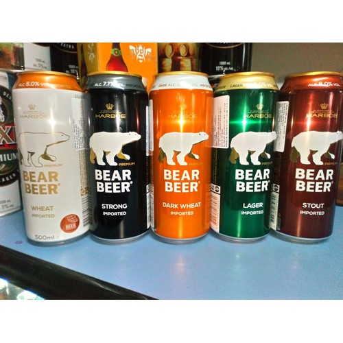 Bia Gấu Bear Beer Dark Imported 5.3% – Lon 500ml – Thùng 24 Lon