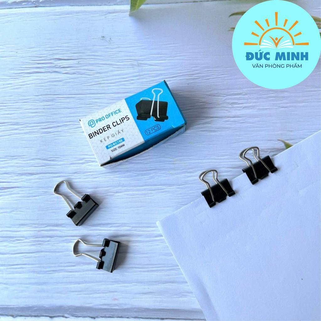 Kẹp tài liệu, kẹp bướm sắt đủ cỡ Pro Office, hợp kim mạ BC150/BC190/BC250/BC320/BC410/BC510 - vpp Diệp Lạc