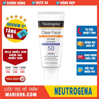 Kem Chống Nắng Neutrogena Clear Face Break Out Free Oil Free Sunscreen Broad Spectrum SPF50 (88ml)