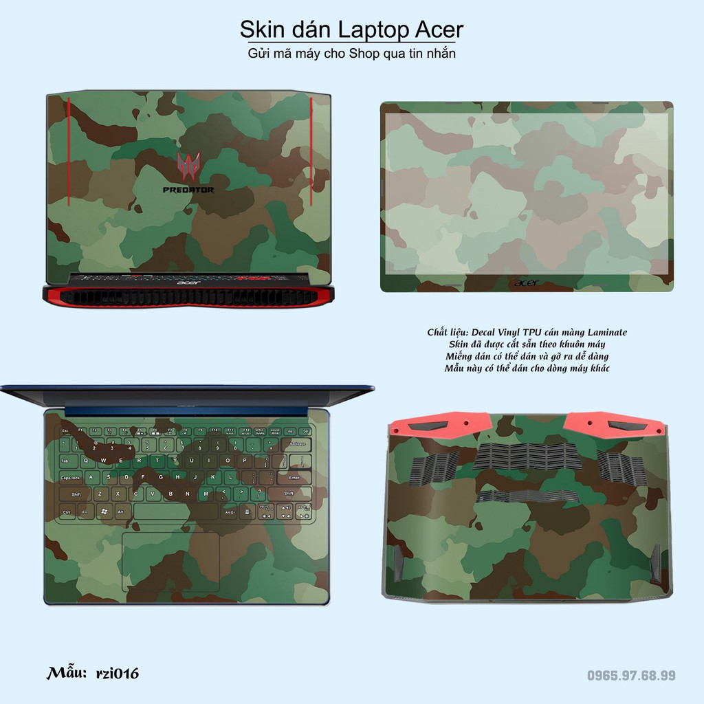 Skin dán Laptop Acer in hình rằn ri nhiều mẫu 3 (inbox mã máy cho Shop)