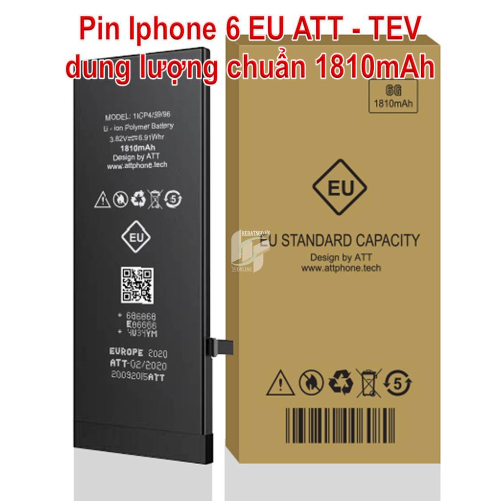 Pin Iphone 6 chính hãng Pisen 3C Easy dung lượng chuẩn - cao và dragon 1810 - 2330mAh