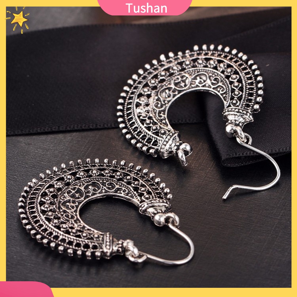 Hoa Tai Kim Loại Dáng Chữ U Phong Cách Retro