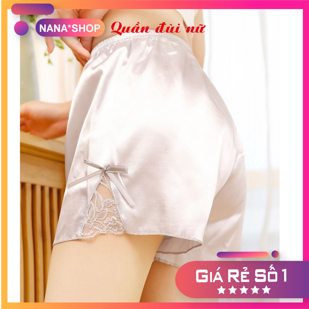 Quần đùi lụa & sa tanh mềm mát mặc ở nhà, đi ngủ, mặc trong váy bao sướng, cạp chun co dãn chất vải cao cấp