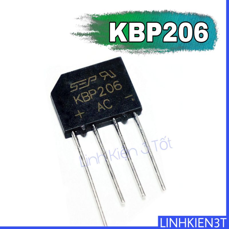 Cầu chỉnh lưu Diode 2A Dẹt KBP206 2A 600 chính hãng
