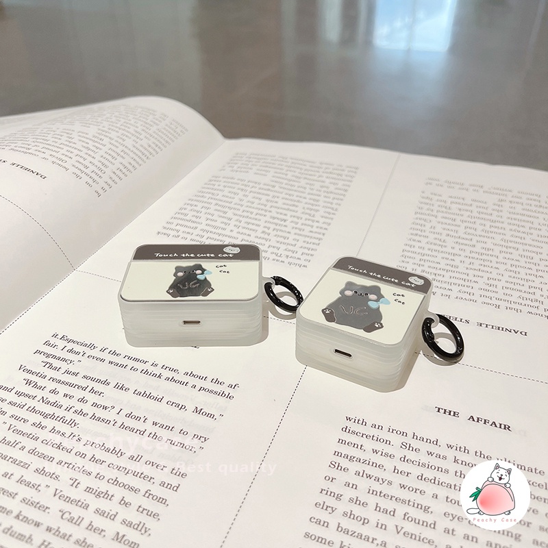 Vỏ Bảo Vệ Hộp Sạc Tai Nghe Airpods 1 2 Pro Air Pod 3 Không Dây Tráng Gương Hình Chú Mèo Dễ Thương Kèm Nhẫn Chống Thất Lạc Tiện Dụng