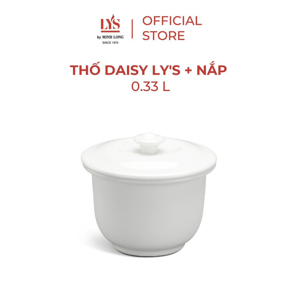 Thố Chưng Yến Sứ Cao Cấp Minh Long Daisy Lys 0.33L - Màu Trắng Ngà