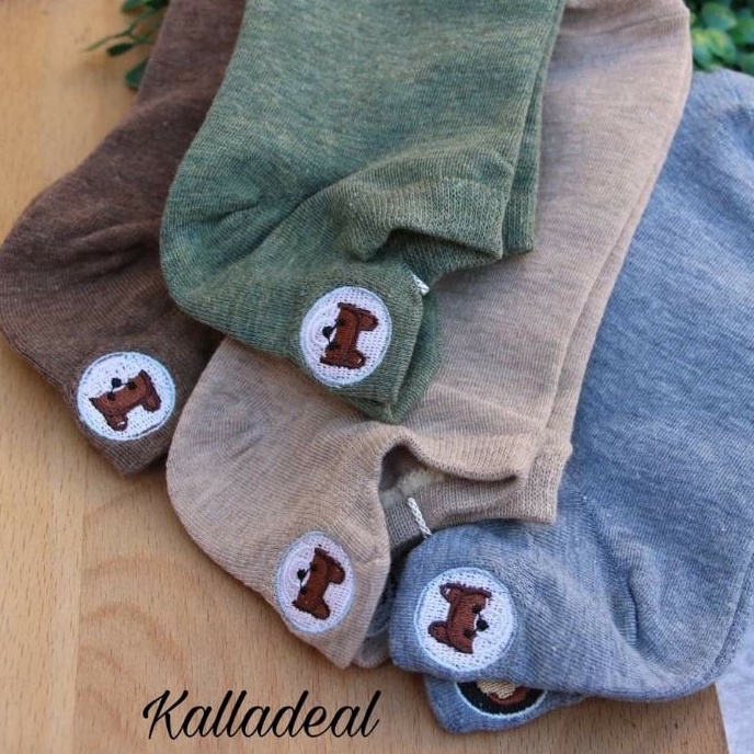 Tất Hoạt Hình Thêu Sau Gót Cổ Ngắn