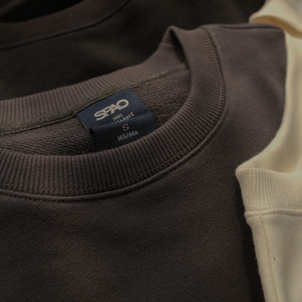 Áo Sweater Spao Nỉ Trơn Unisex Phong Cách Hàn Quốc Nhiều Màu | BigBuy360 - bigbuy360.vn