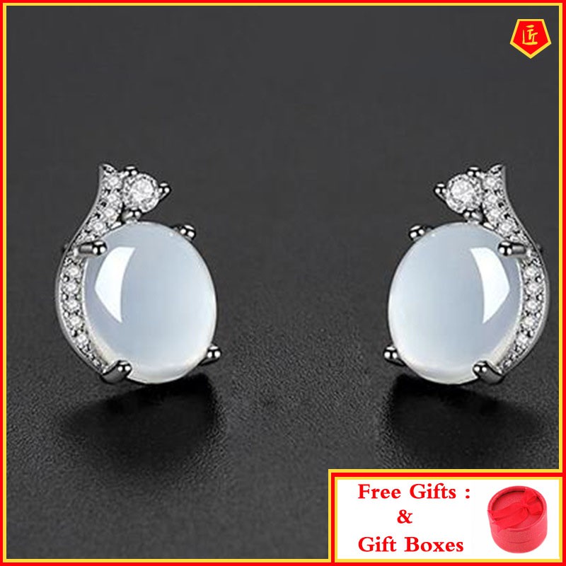 Bông Tai Ngọc Bích Phong Cách Hàn Quốc