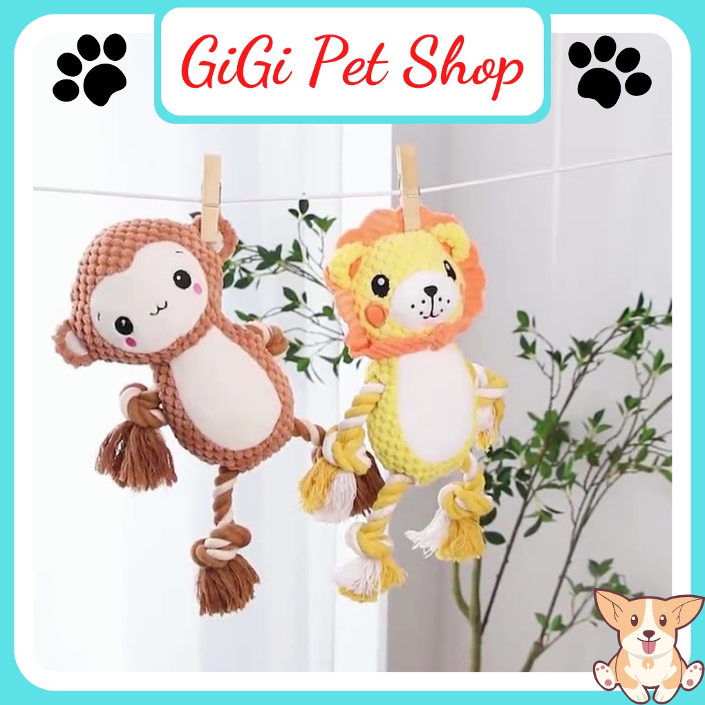 Thú đồ chơi dễ thương cute phát ra âm thanh giúp mài răng huấn luyện giải trí cho chó mèo cưng - GiGi Pet Shop
