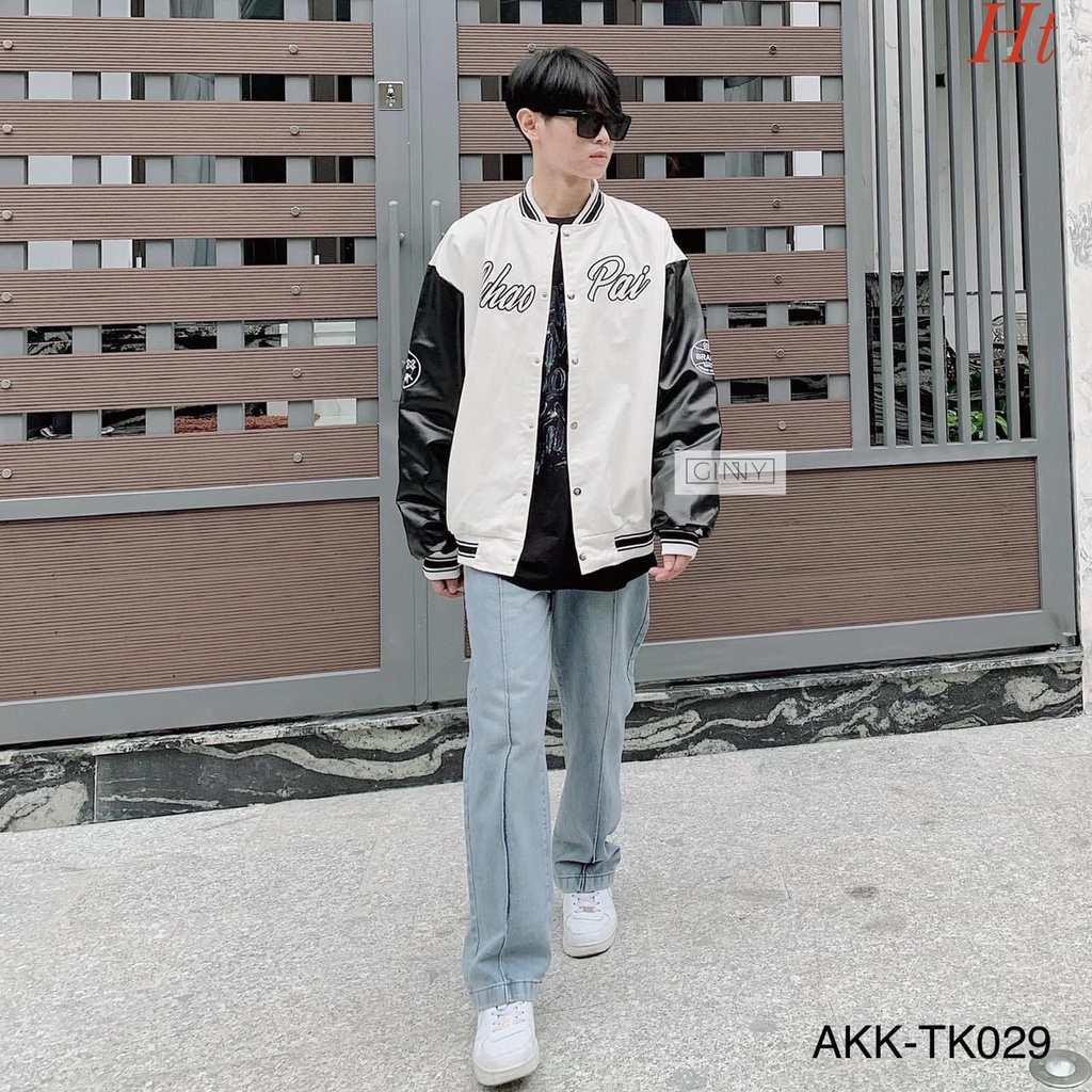Áo Khoác  Bomber  gió phối Chaopai. Áo khoác Nam Nữ Đử size siêu hót