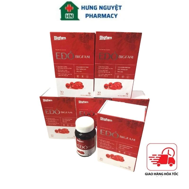 Vitamin E Đỏ Bigfam chống lão hóa hộp 30 viên mờ nám tàn nhang