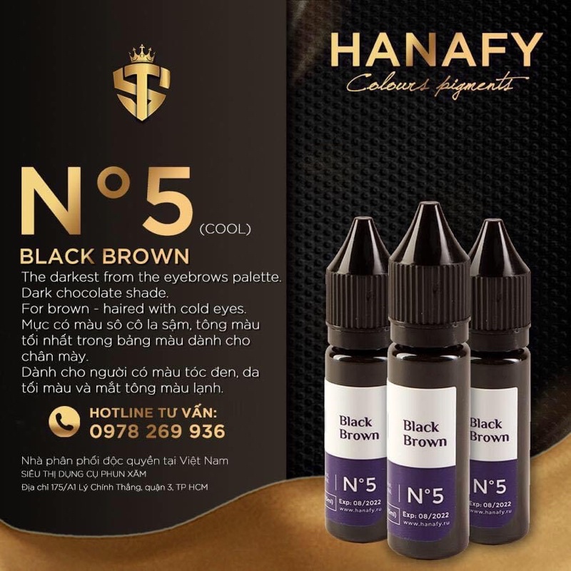 Mực Phun Xăm Hanafy Của Nga lên màu đẹp tự nhiên dùng điêu khắc đi hairstroke đặc biệt ombre đẹp | Mực Phun Xăm
