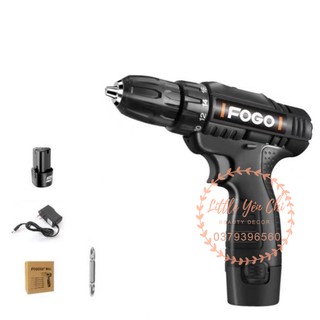 Máy khoan cầm tay đa chức năng đảo chiều, máy bắt vít FOGO-01 (Thân máy, Pin, Sạc)