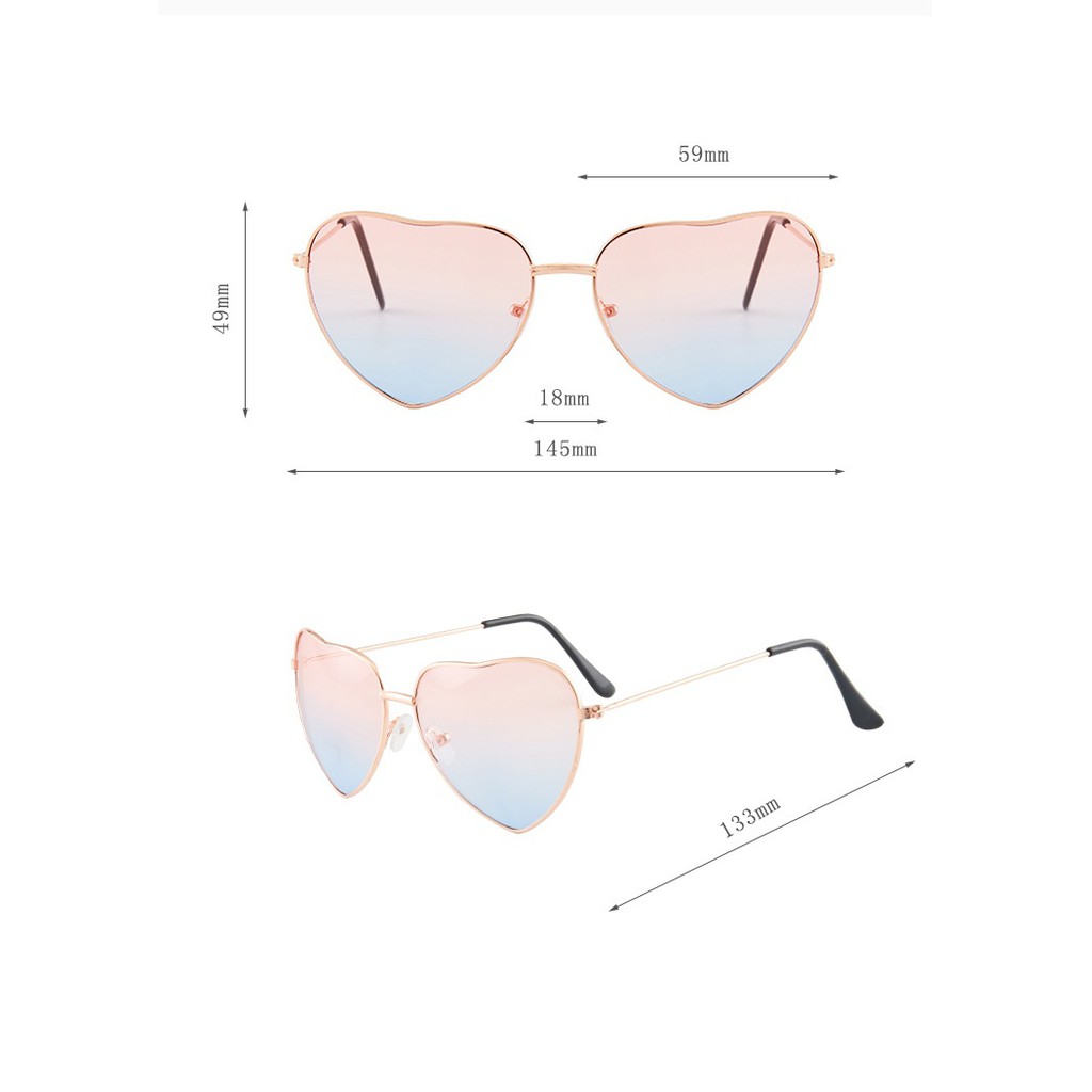 Kính mát tình yêu khung kim loại retro mới, Kính mát nữ hình trái tim, Kính râm thời trang - KM05
