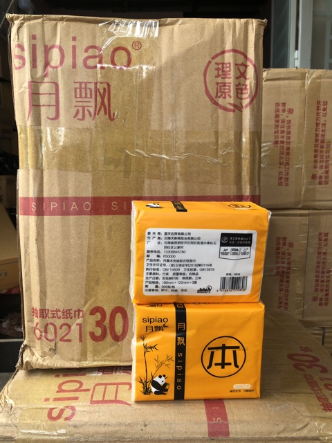 1 thùng 30 bịch giấy gấu trúc sipiao 300 tờ